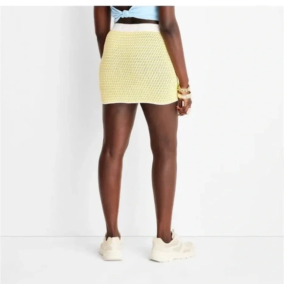 NWT Future Collective Alani Noelle• Womens Crochet Checkered Mini Skirt size XXL - Picture 4 of 11
